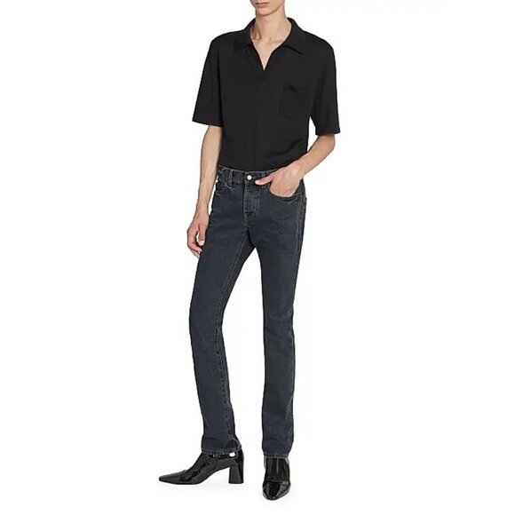 Saint Laurent Paris D02 Slim Fit Jeans in Washed Black - Picture 2 of 8